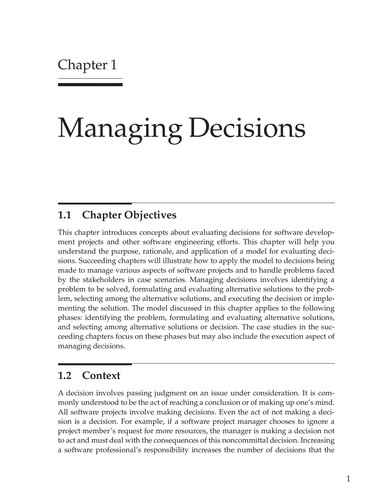 Evaluating project decisions