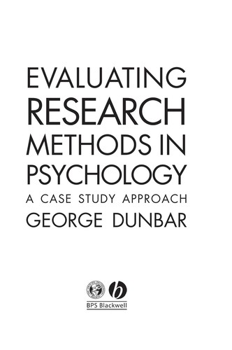 Evaluating research methods in psychology