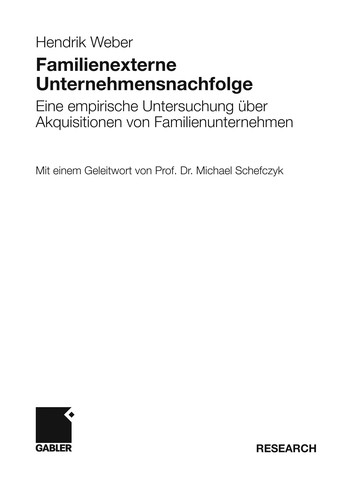Familienexterne Unternehmensnachfolge