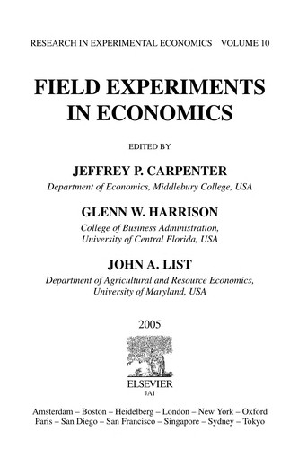Field experiments in economics