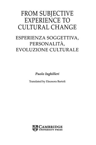 From subjective experience to cultural change