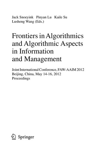 Frontiers in Algorithmics and Algorithmic Aspects in Information and Management