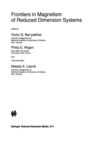 Frontiers in Magnetism of Reduced Dimension Systems