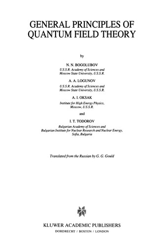 General Principles of Quantum Field Theory