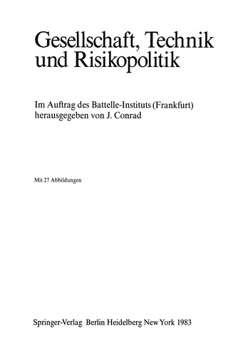 Gesellschaft, Technik und Risikopolitik