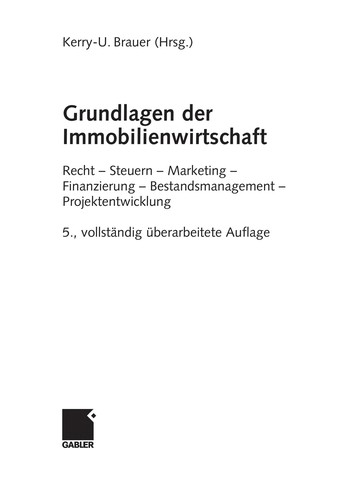 Grundlagen der Immobilienwirtschaft