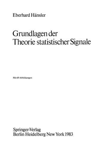 Grundlagen der Theorie statistischer Signale