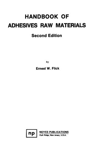 Handbook of adhesives raw materials