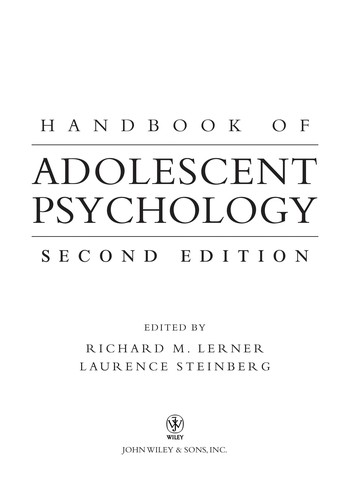 Handbook of adolescent psychology