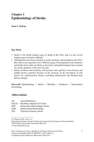 Handbook of Clinical Nutrition and Stroke
