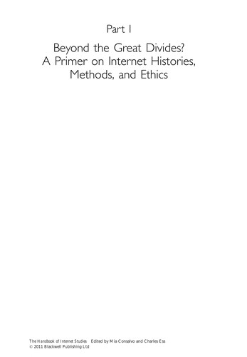 The handbook of internet studies
