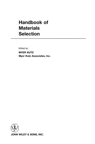 Handbook of materials selection