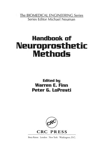 Handbook of neuroprosthetic methods