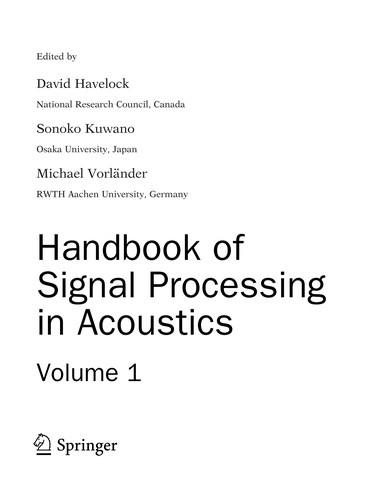 Handbook of signal processing in acoustics