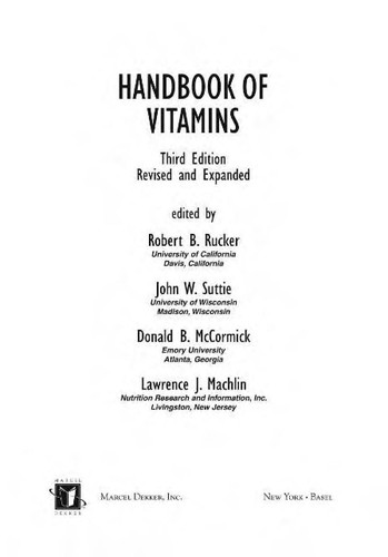 Handbook of vitamins