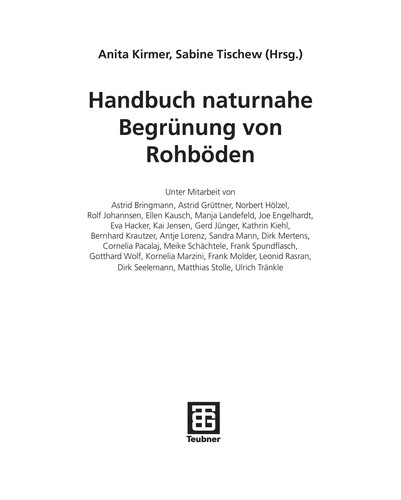 Handbuch naturnahe Begrünung von Rohböden