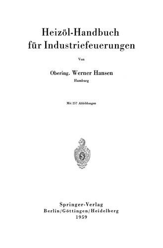 Heizöl-Handbuch für Industriefeuerungen