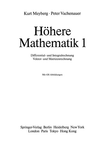 Höhere Mathematik 1