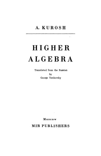 Higher algebra