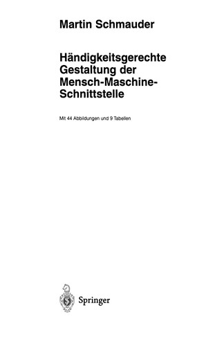 Händigkeitsgerechte Gestaltung der Mensch-Maschine-Schnittstelle