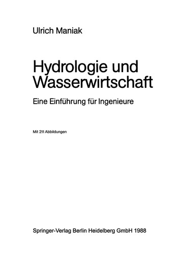 Hydrologie und Wasserwirtschaft
