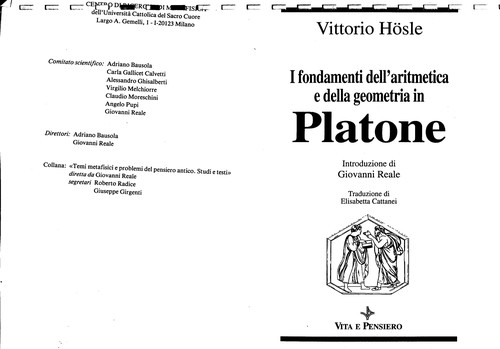 I fondamenti dell'aritmetica e della geometria in Platone