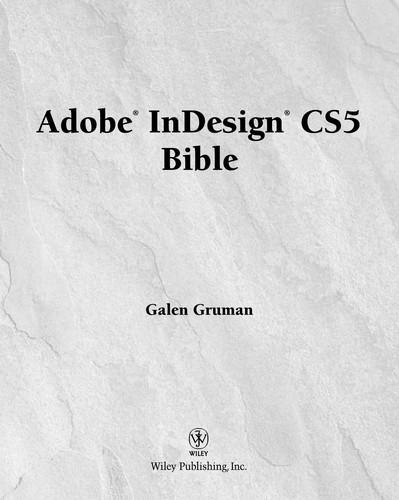 Adobe InDesign CS5 bible