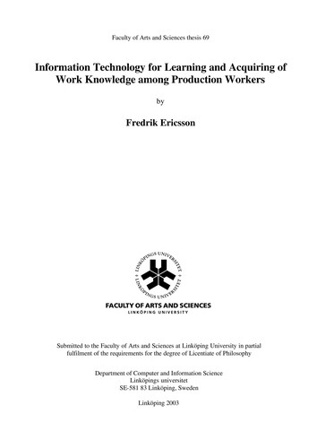 Information technology for learning and acquiring of work knowledge among production workers