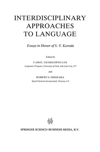 Interdisciplinary approaches to language