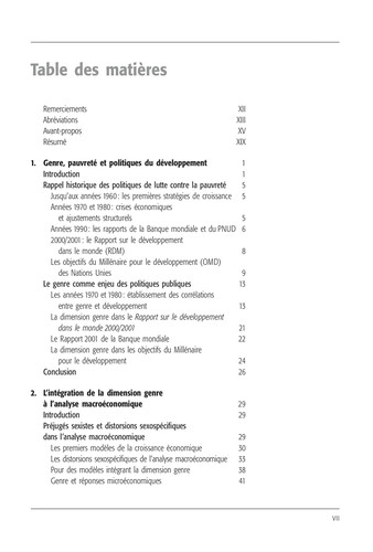 Intégration de la dimension genre à la lutte contre la pauvreté et objectifs du millénaire pour le développement