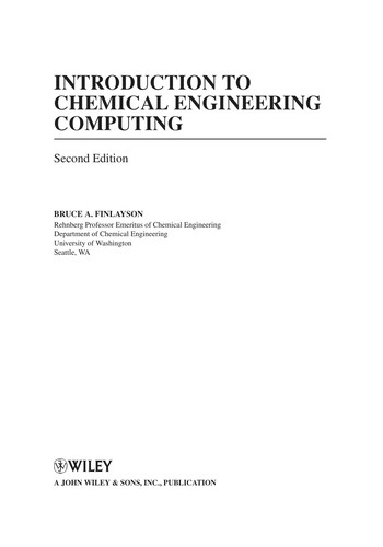 Introduction to chemical engineering computing