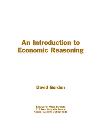 An introduction to economic reasoning