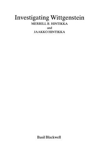 Investigating Wittgenstein