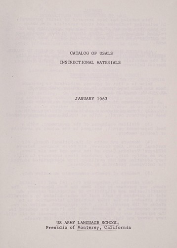 Catalog of USALS instructional materials