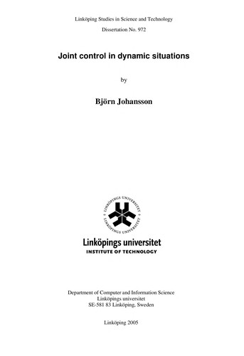 Joint control in dynamic situations