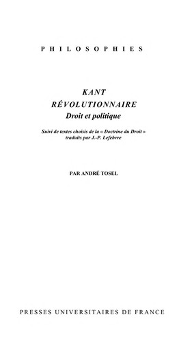 Kant révolutionnaire