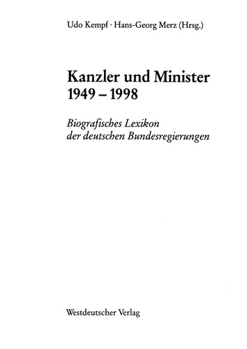 Kanzler und Minister 1949 - 1998