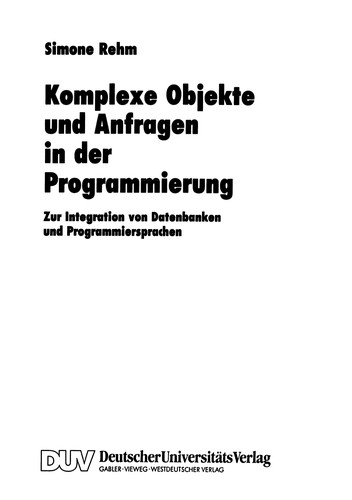 Komplexe Objekte und Anfragen in der Programmierung