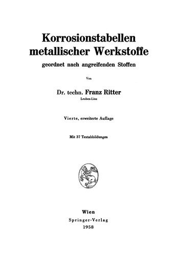 Korrosionstabellen metallischer Werkstoffe