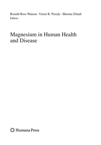 Magnesium in Human Health and Disease