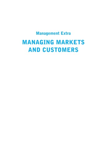 Managing markets and customers