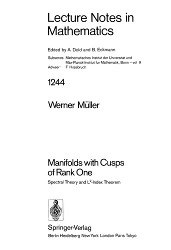 Manifolds with cusps of rank one