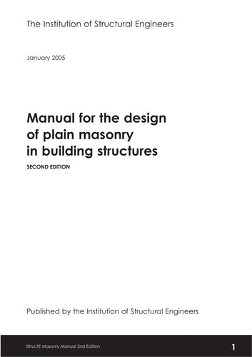 Manual for the design of plain masonry in building structures