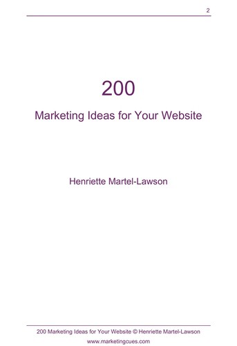 200 marketing ideas for your website