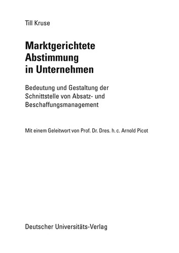 Marktgerichtete Abstimmung in Unternehmen