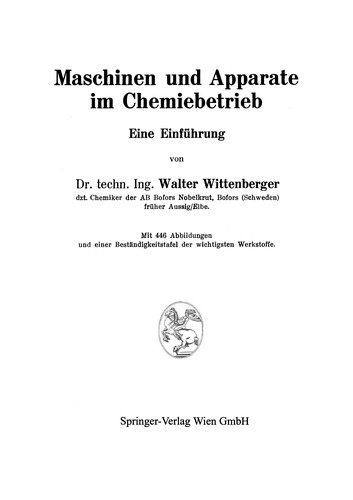 Maschinen und Apparate im Chemiebetrieb