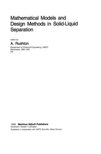 Mathematical Models and Design Methods in Solid-Liquid Separation