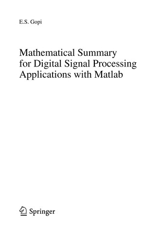Mathematical Summary for Digital Signal Processing Applications with Matlab