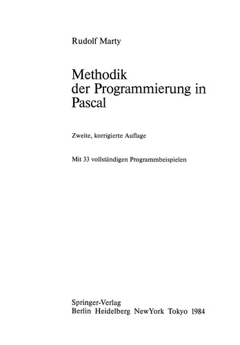 Methodik der Programmierung in Pascal