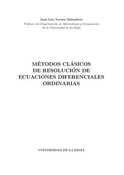Métodos clásicos de resolución de ecuaciones diferenciales ordinarias